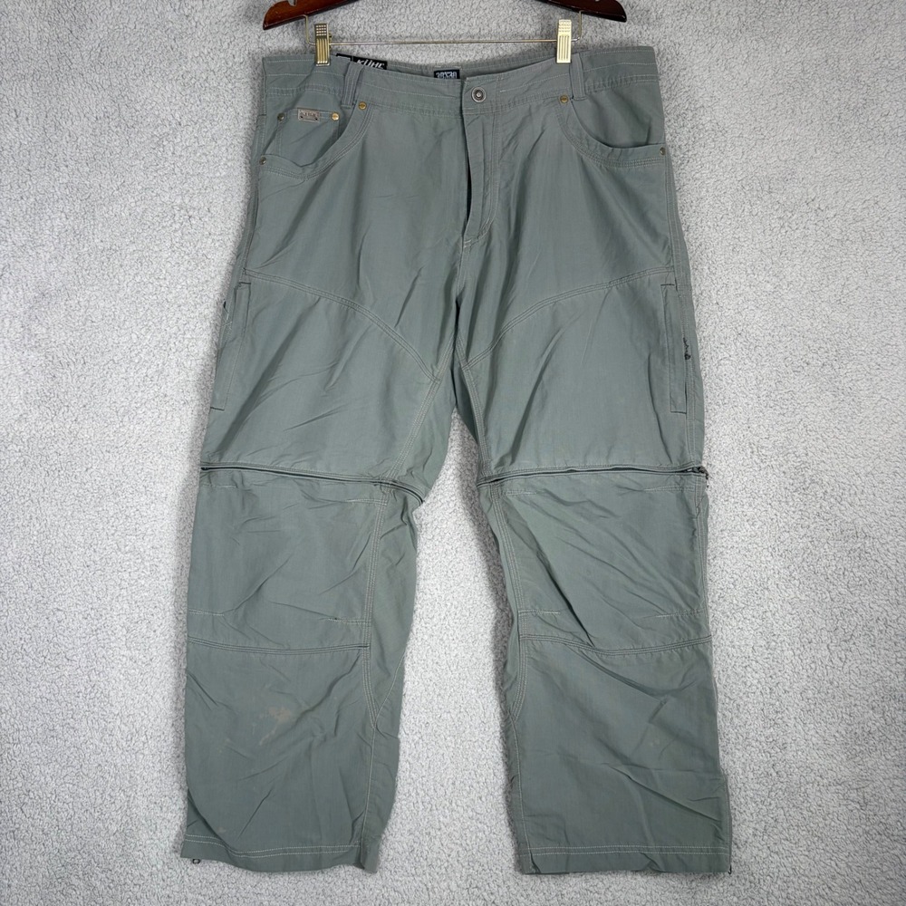 Kuhl Pants Mens 38 Gray Liberator Convertible Stealth Zip Off Hiking Cargo
